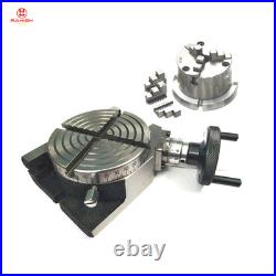 100mm /4Rotary Table Horizontal & Vertical + self centering Chuck 3 Jaws 80mm