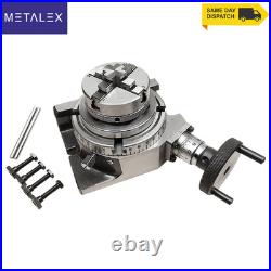 100mm HV4 Rotary Table + 65mm 4 Jaw Self Centering Chuck Back Plate Milling Set