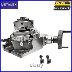100mm HV4 Rotary Table + 65mm 4 Jaw Self Centering Chuck Back Plate Milling Set