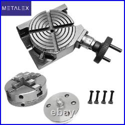 100mm HV4 Rotary Table + 65mm 4 Jaw Self Centering Chuck Back Plate Milling Set