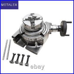 100mm HV4 Rotary Table + 65mm 4 Jaw Self Centering Chuck Back Plate Milling Set