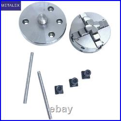 100mm HV4 Rotary Table + 65mm 4 Jaw Self Centering Chuck Back Plate Milling Set