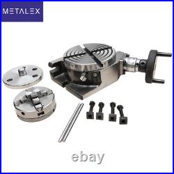 100mm HV4 Rotary Table + 65mm 4 Jaw Self Centering Chuck Back Plate Milling Set