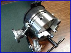 10 HORIZONTAL & VERTICAL ROTARY TABLE w. 10 3 jaw chuck front mounting