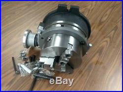 10 HORIZONTAL & VERTICAL ROTARY TABLE w. 8 3 jaw chuck & centering adapter