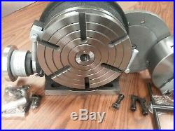 10 HORIZONTAL & VERTICAL ROTARY TABLE w. 8 3 jaw chuck & centering adapter