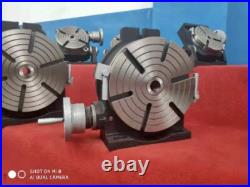 10 HORIZONTAL & VERTICAL ROTARY TABLE w. Adapter & 8 4-jaw chuck, #IN-TSL10C8