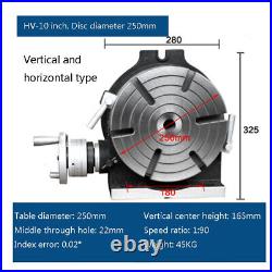 10 Inch HV-10 Vertical and Horizontal Rotary Working Table/250mm Dia Mill