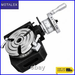 110mm 4 Inch Precision Rotary Table HV 4 3-Slots With Center Bore MT2 Milling