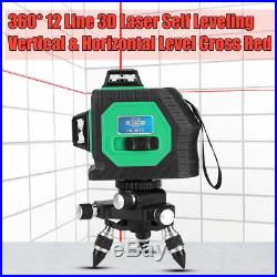 12 Line Strong Laser Level 360° Rotary Self Leveling Vertical Horizontal Measure