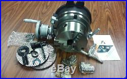 12 PRECISION HORIZONTAL & VERTICAL ROTARY TABLE w. 3jaw chuck & index plates-ne