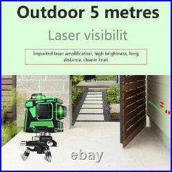 360° 12 Line 3D Rotary Laser Level Wall Bracket Horizontal&Vertical Tripod Kit