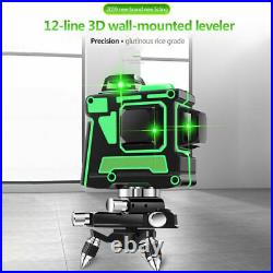 360° 12 Line 3D Rotary Laser Level Wall Bracket Horizontal&Vertical Tripod Kit S