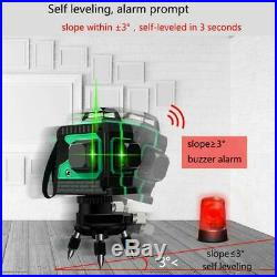 3D 12 Line Laser Level 360° Rotary Self Leveling Horizontal Vertical With Tripod