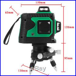 3D 12 Line Laser Level Self-Leveling 360° Rotary Horizontal Vertical with Tripod