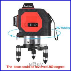 3D Red Laser Level Self Leveling 12 Lines 360 °Rotary Vertical Horizontal Cross