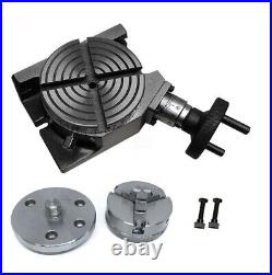 3Inch 100mm Rotary Table Horizontal And Vertical + 50mm 3 Jaw Chuck & Backplate