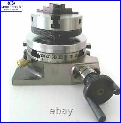 3''/75 mm Rotary Table Horizontal / Vertical 4Slot With 4 jaw 65 mm Lathe Chuck