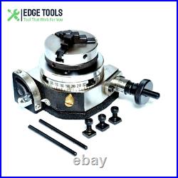 3/75mm Tilting Rotary Table With 65 mm Mini Lathe Chuck For Milling Machine USA 3/75mm Tilting Rotary Table With 65 mm Mini Lathe Chuck For Milling Machine USA