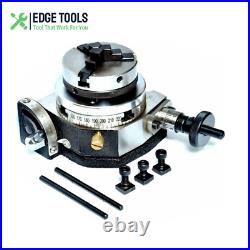 3/75mm Tilting Rotary Table With 65 mm Mini Lathe Chuck For Milling Machine USA 3/75mm Tilting Rotary Table With 65 mm Mini Lathe Chuck For Milling Machine USA