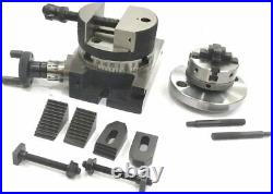 3/ 80 MM Rotary Milling Table With 80 MM Round Vice Vise, M6 Clamp Kit -usa