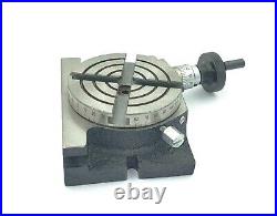 3/80 mm Milling Rotary Table (50mm 3 Jaws Chuck, Back Plate & M6 Clamp Kits)