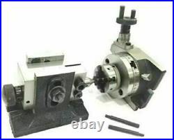 3/ 80mm Rotary Table with Chuck and Tailstock Milling Indexing Machine Tools