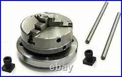 3/ 80mm Rotary Table with Chuck and Tailstock Milling Indexing Machine Tools