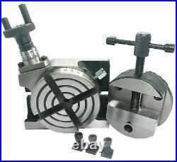 3 INCH 75mm ROTARY TABLE HORIZONTAL AND VERTICAL & 3 80mm ROUND VICE VISE