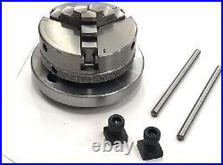 3'' IN Tilting Rotary Table + 3-Jaw SelfCentering Chuck 50MM +T-nut + Back Plate
