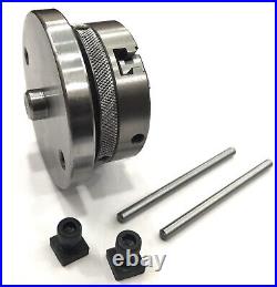 3'' IN Tilting Rotary Table + 3-Jaw SelfCentering Chuck 50MM +T-nut + Back Plate