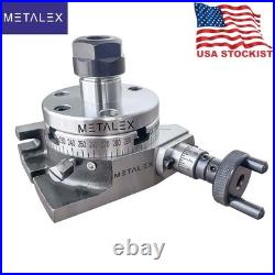 3 Inch 75mm Rotary Table ER16 Collet Chuck Adapter Gear Cutting Indexing Tool