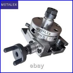 3 Inch 75mm Rotary Table ER16 Collet Chuck Adapter Gear Cutting Indexing Tool
