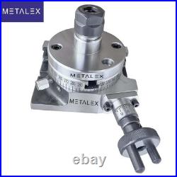 3 Inch 75mm Rotary Table ER16 Collet Chuck Adapter Gear Cutting Indexing Tool