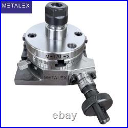 3 Inch 75mm Rotary Table ER16 Collet Chuck Adapter Gear Cutting Indexing Tool