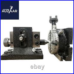 3 Inch Precision Rotary Table 80mm H/V 4 Milling Slots & Single Bolt Tailstock