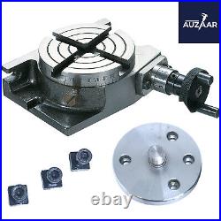 3 Inch Rotary Table 80mm H/V Low Profile Having 4 Milling Slots With Backplate