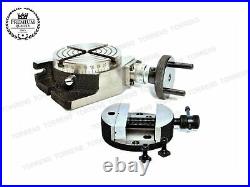 3 Inch Round Vice Mounted on 3 Inch Horizontal and Vertical Rotary Table 4 Slots