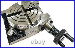 3-Inches 4 Slots Horizontal and Vertical Rotary Table with M6 Clamp Tool Kit