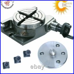 3 Precision Rotary Table 80mm HV Horizontal Vertical Low Profile 4 Slot Milling