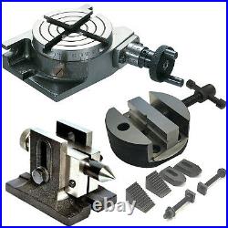3 Rotary Table 4 Slots With Vise 80mm Round Vice With Tailstock & Clamping Kit