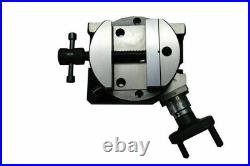 3 Rotary Table 80mm HV + 65mm 4 Jaw Self Centering Chuck + 80mm Round Vice