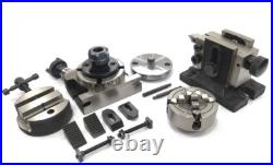 3 Rotary table combo -Collet, Round Vice, Tailstock, Clamp KIt, Chuck & Back Plate