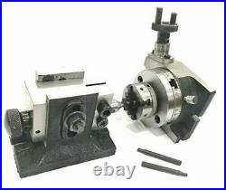 3rotary Table With Suitable(50mm-4jaw Self Chuck)+back Plate +t-nuts+ Tailstock