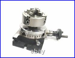 3small Rotary Table+70 MM 4jaws Self Centering Chuck & Back Plate+t-nuts