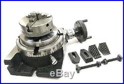 4100mm Rotary Table Horizontal Vertical+m6 Clamp Kit+65 MM 3 Jaws Self Centring