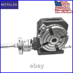 4Inch 110mm Precision Rotary Table HV 4 4-Slot With Center Bore MT2 Milling Set