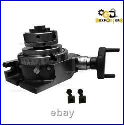 4Rotary Table Vertical Horizontal and100mm With 65mm 3 Jaw Chuck & Backplate