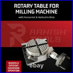 4 (100Mm) Rotary Table for Milling Machine with Horizontal & Vertical 4 Slots