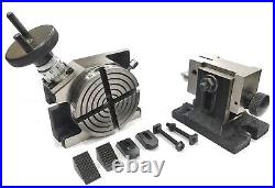 4/100 MM Rotary Milling Indexing Table+suitable Tailstock & M6 Clamp Kit